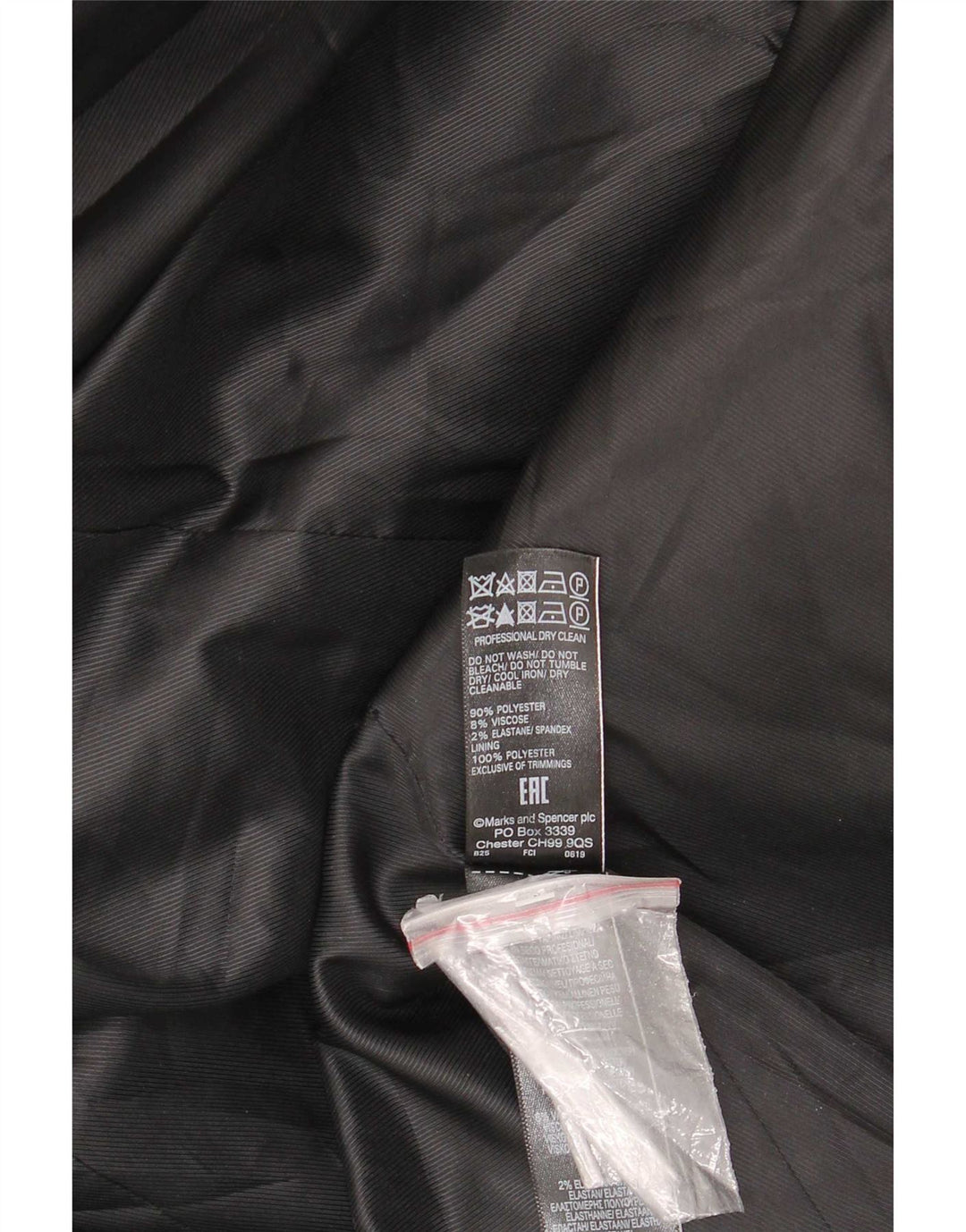 Marks & Spencer Dameoverfrakke UK 14 Stor sort polyester