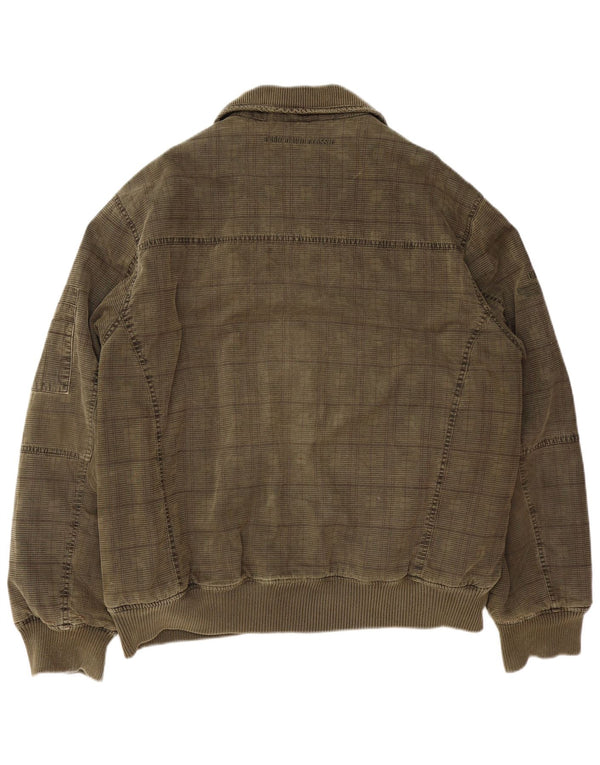 CAMP DAVID Herre Bomber Jacket UK 44 2XL Khaki Check