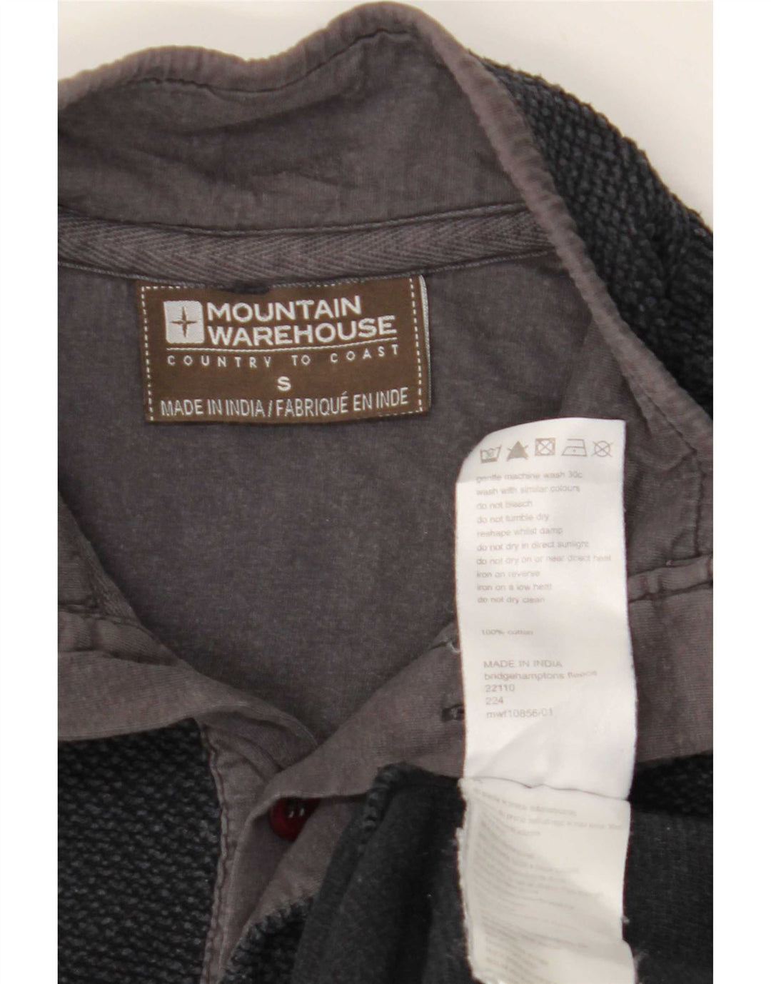 Mountain Warehouse Herre Button Neck Sweatshirt Jumper Small Navy Blue