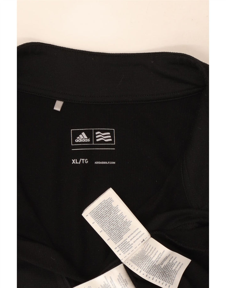 Adidas Herre Zip Neck Pullover Træningsdragt Top XL Sort Polyester