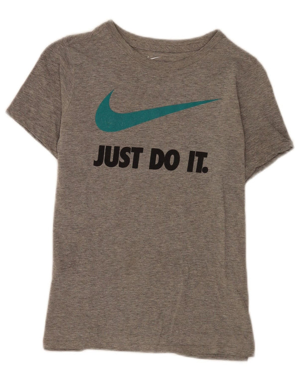 Nike Boys Athletic Fit Grafisk T-Shirt Top 9-10 år Medium Grå Flecked