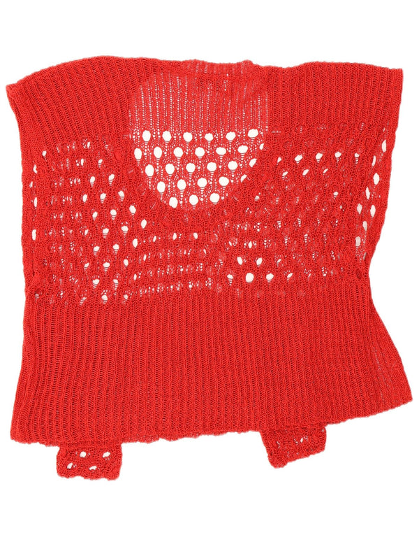 Vintage Kvinders Oversized Crop Top UK 2 2XS Rød