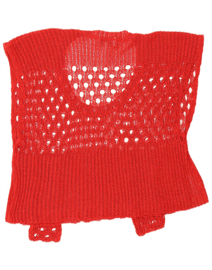Vintage Kvinders Oversized Crop Top UK 2 2XS Rød
