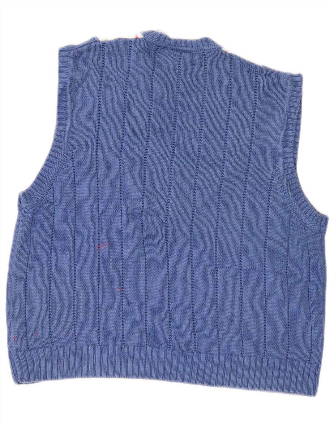 Izod Dame Vest Tank Top UK 16 Large Blue Argyle/Diamond Cotton