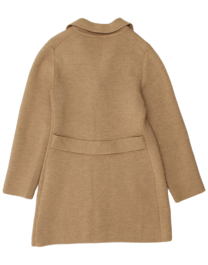 Vintage strik frakke til kvinder UK 12 Medium Beige