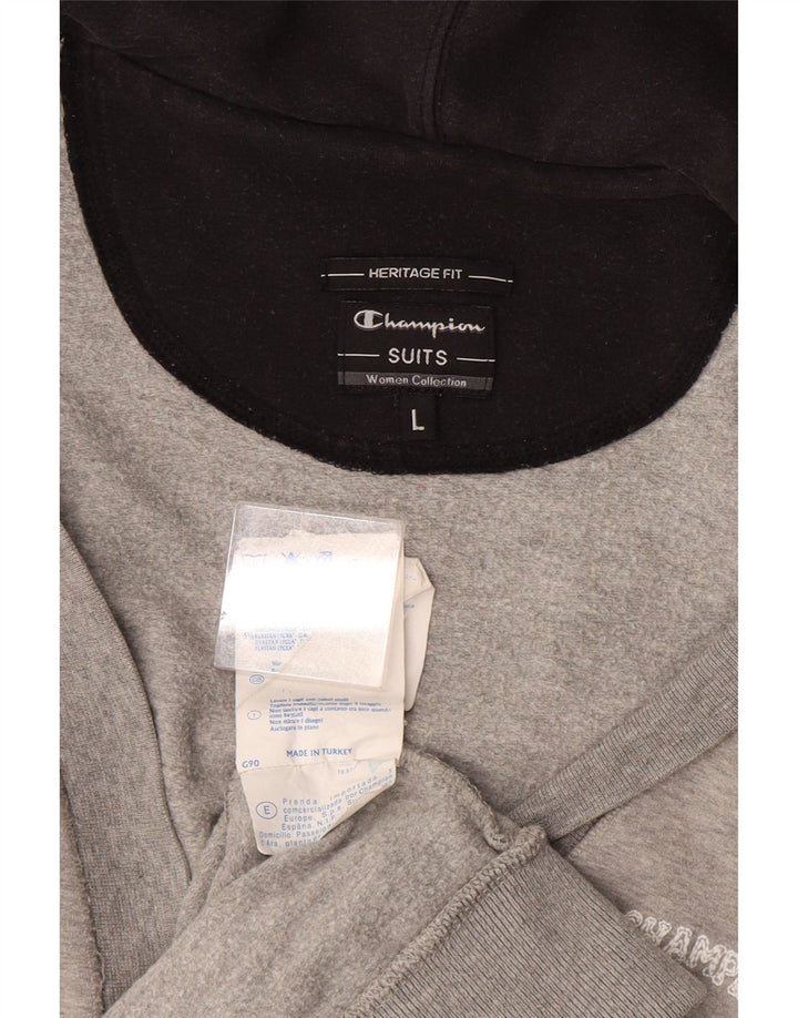 CHAMPION Dame hætte cardigan sweater UK 14 Stor grå bomuld