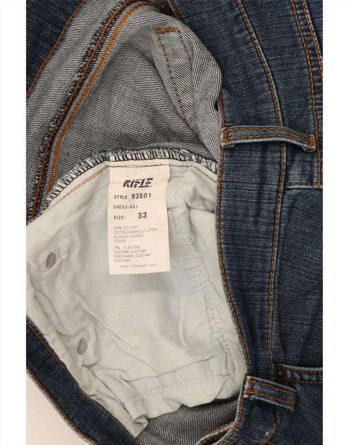 RIFLE Straight jeans til mænd W33 L29 blå bomuld