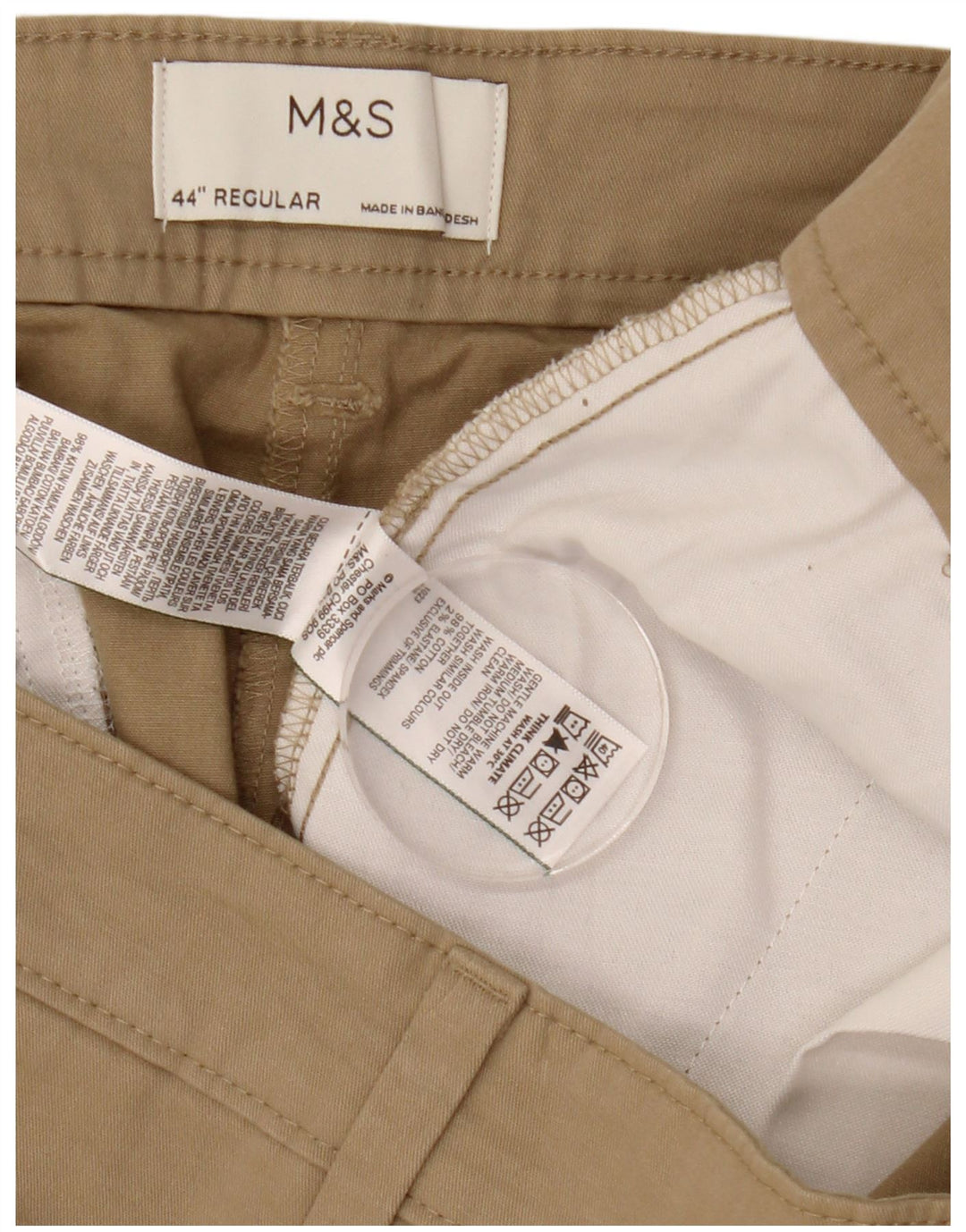 Marks & Spencer Herre Chino Shorts W44 2XL Beige Bomuld