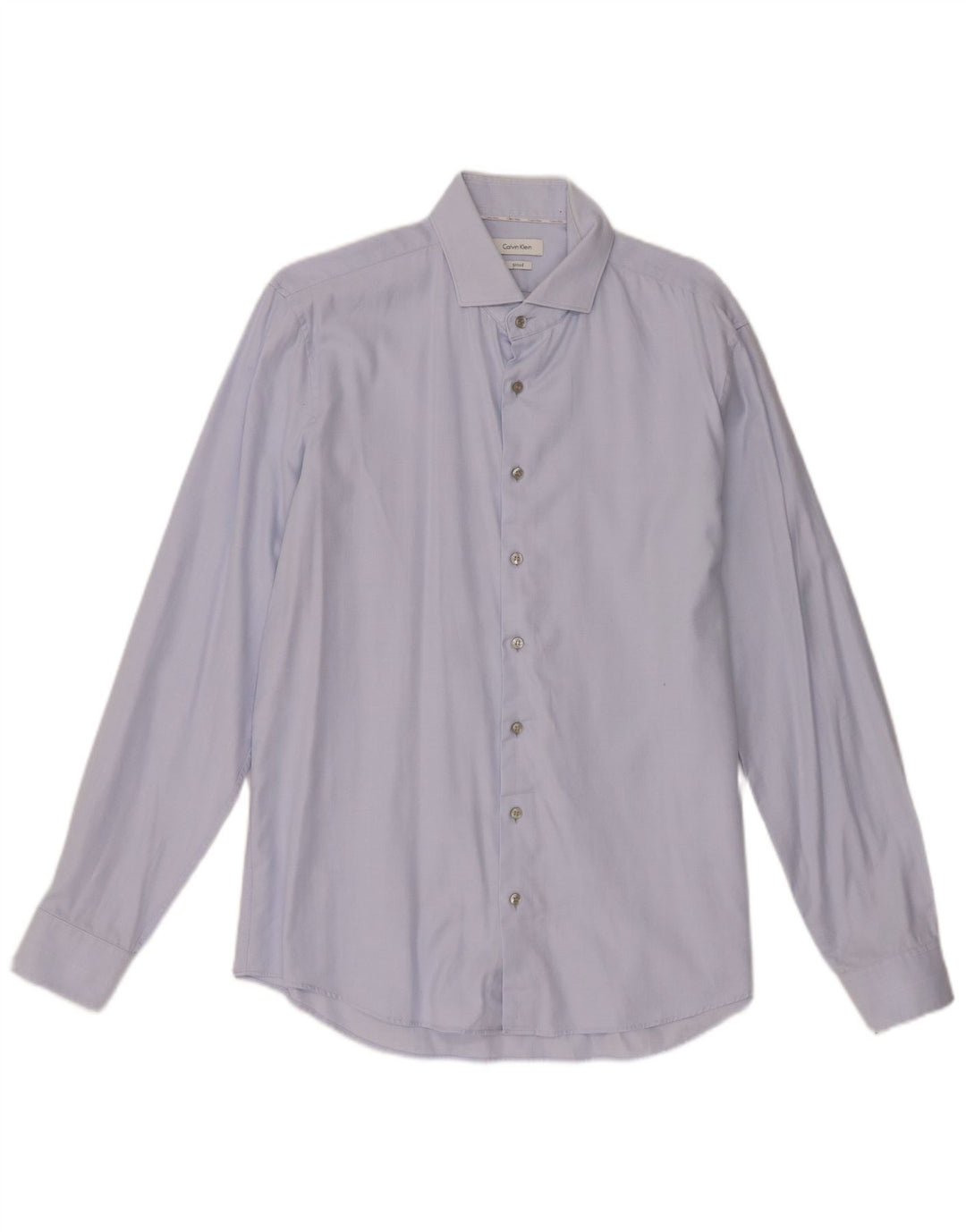 Calvin Klein Herre Fitted Shirt Størrelse 42 16 1/2 Large Blue Cotton