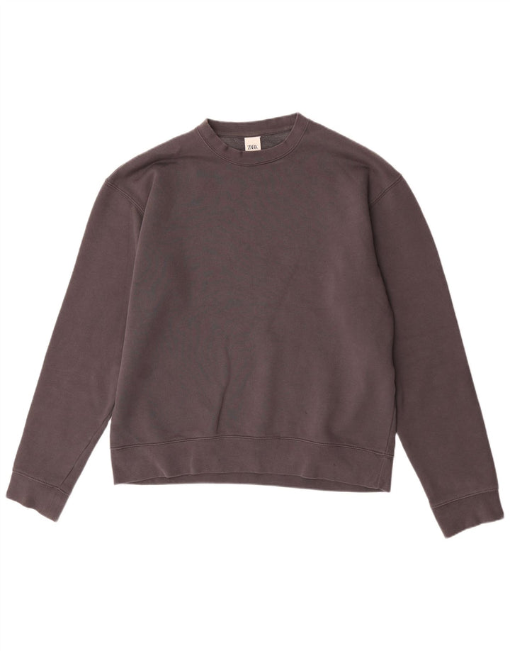 Zara Herre Sweatshirt Jumper Stor Grå Bomuld