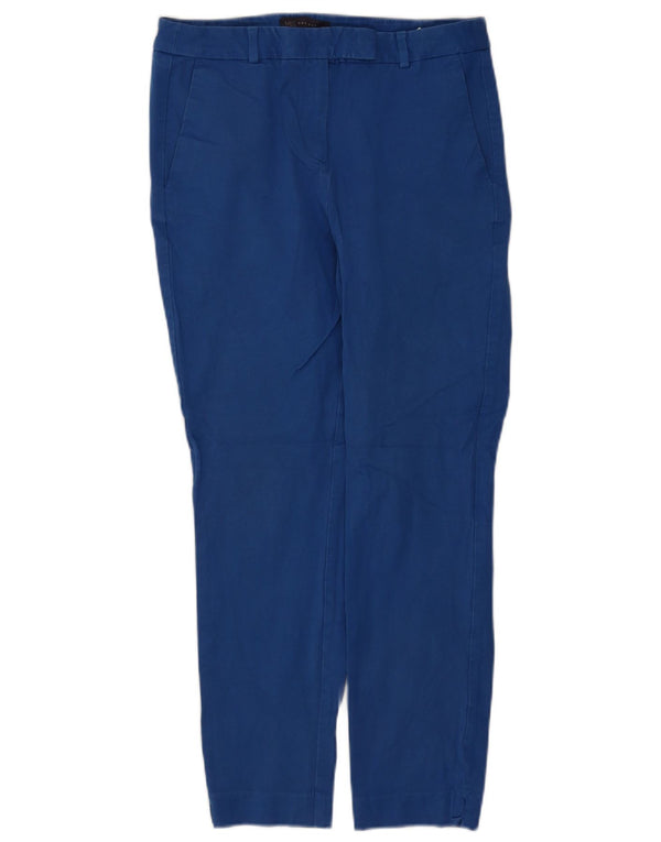 Marks & Spencer Dame Slim Trousers UK 12 Medium W30 L28 Blå Viscose