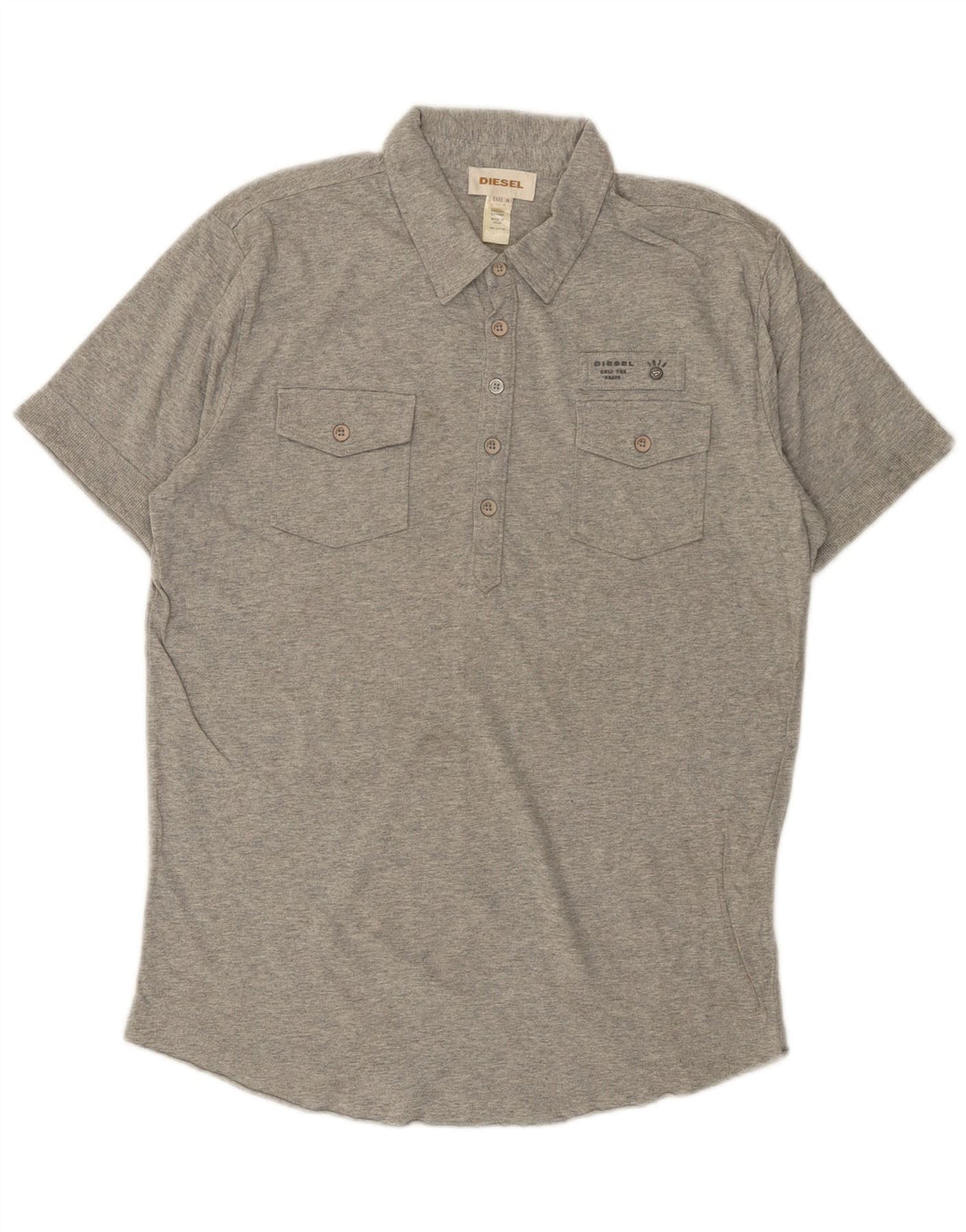 DIESEL Poloshirt til mænd mellemgrå bomuld