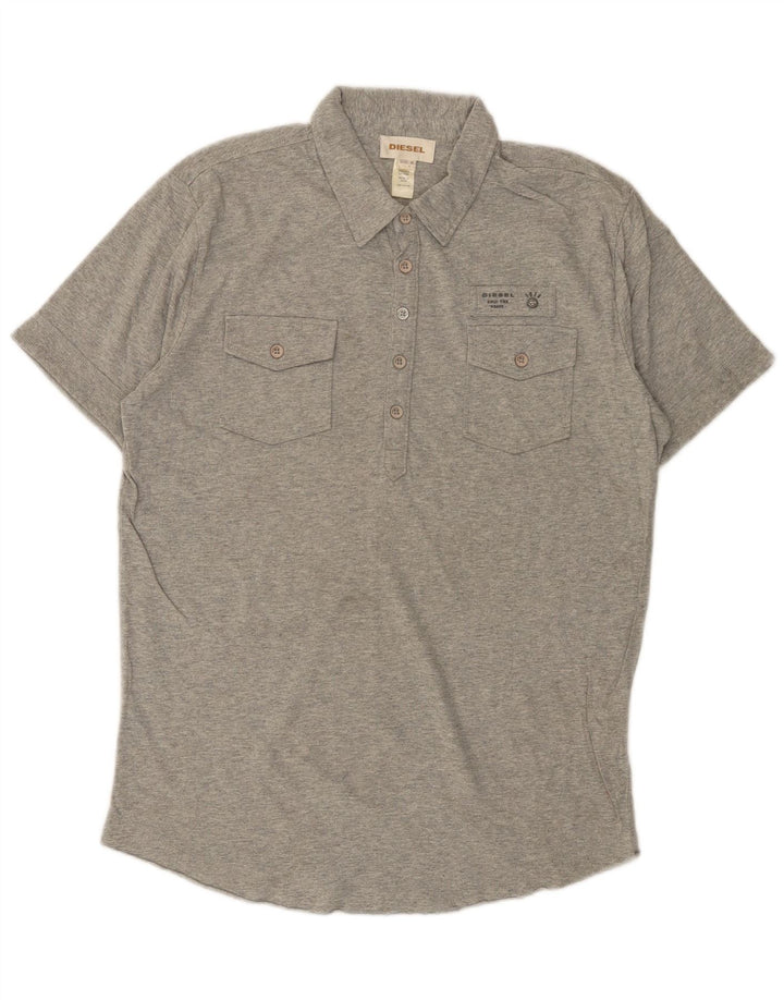 DIESEL Poloshirt til mænd mellemgrå bomuld