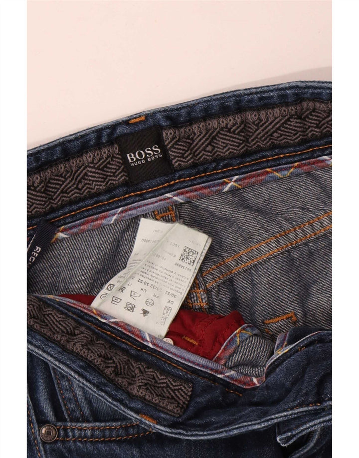 Hugo Boss Herre Regular Fit Straight Jeans W30 L29 Blå Bomuld