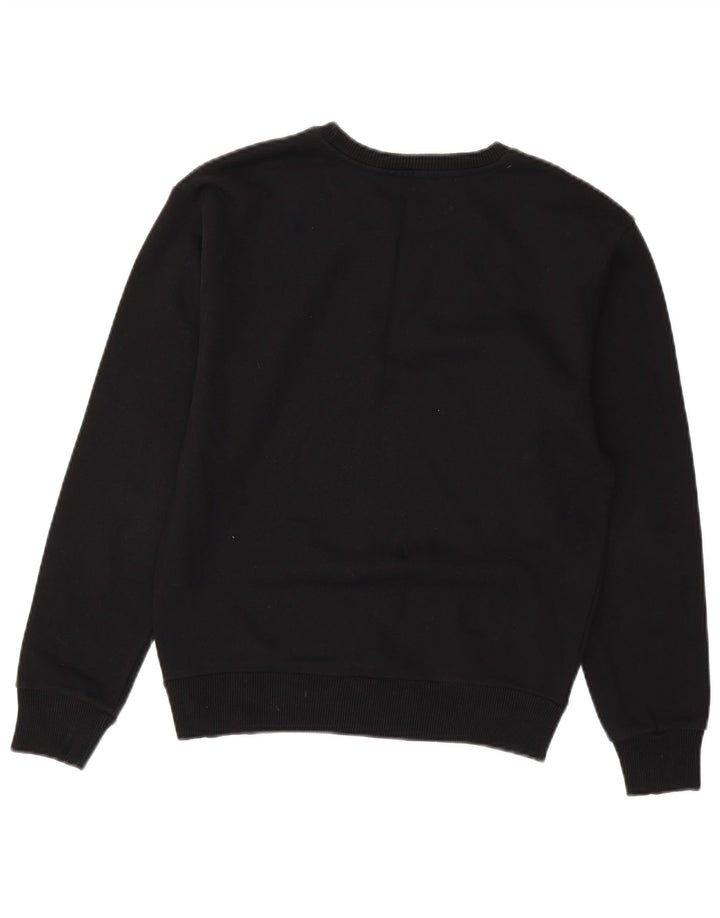 DIESEL Dame Grafisk Sweatshirt Jumper UK 10 Small Black Bomuld