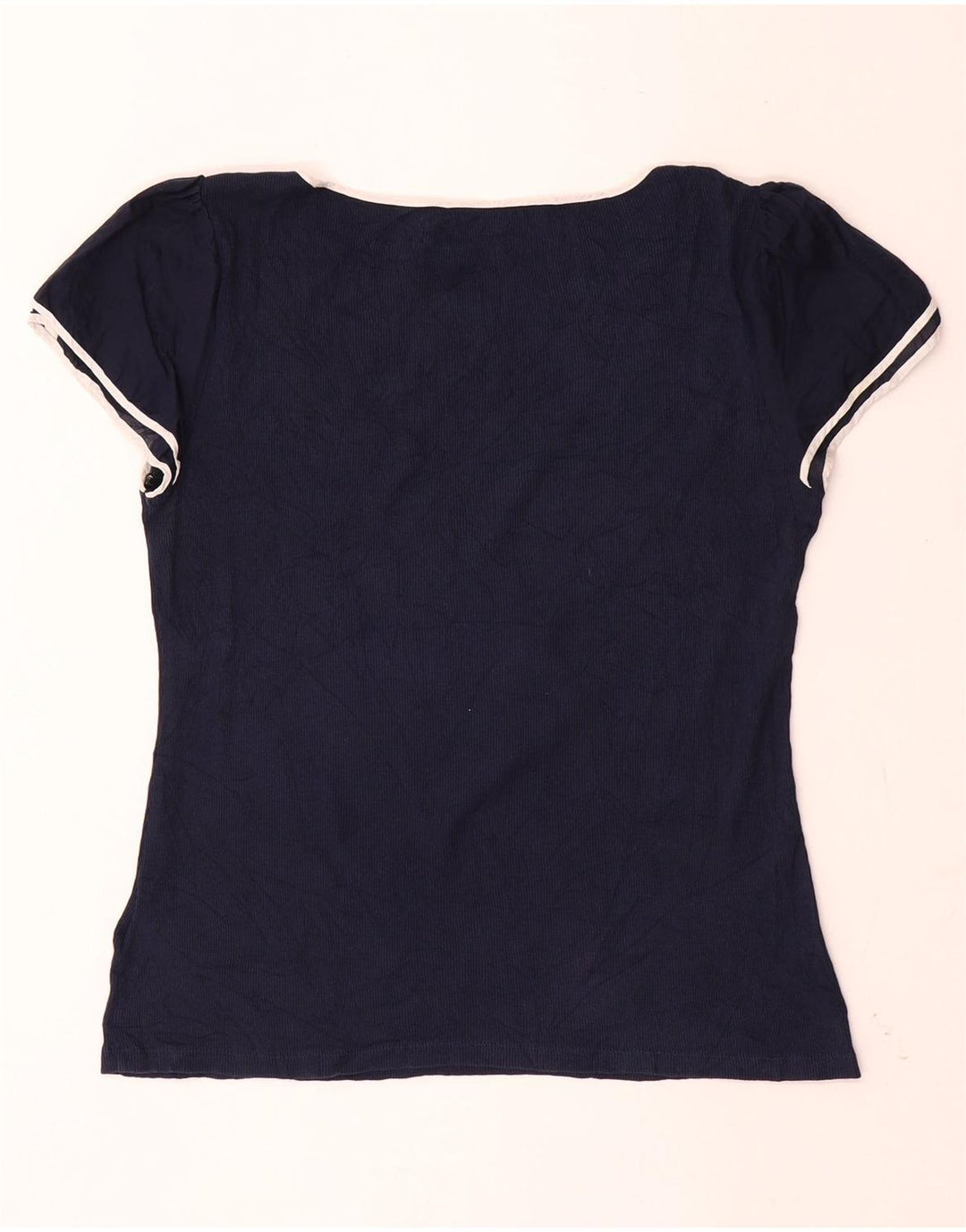 Ralph Lauren Dame T-Shirt Top UK 14 Stor Marineblå Bomuld