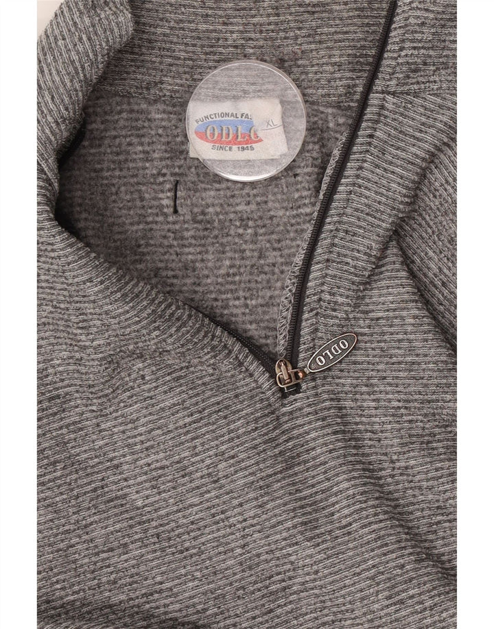 Odlo Herre Zip Neck Sweatshirt Jumper XL Grå Nålestribe