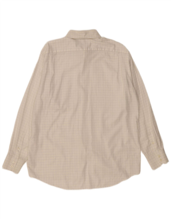 Lacoste herreskjorte str. 44 XL Hvid ternet bomuld