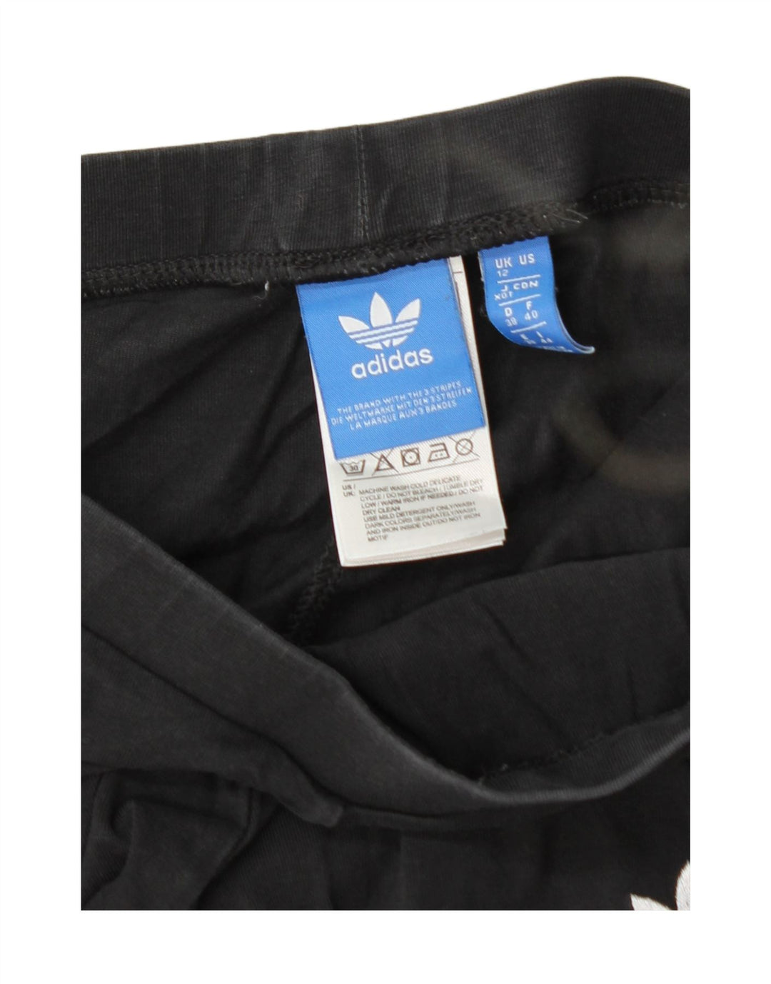 ADIDAS Womens Leggings UK 12 Medium Black Cotton Vintage Adidas and Second-Hand Adidas from Messina Hembry 