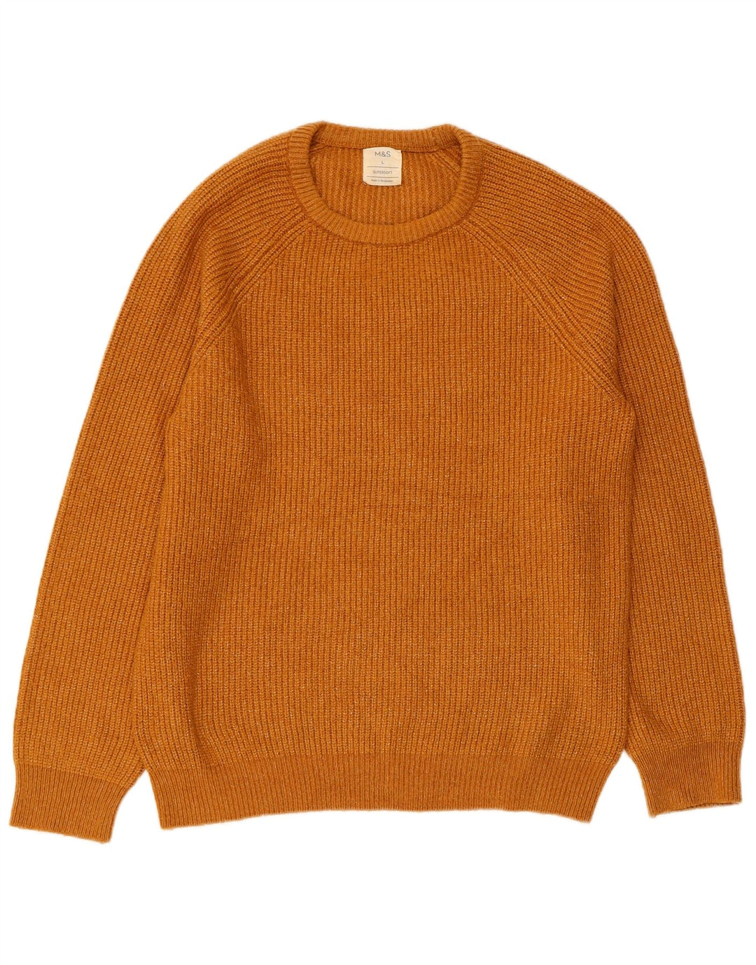 Marks & Spencer Herre sweater med rund hals, stor brun polyamid