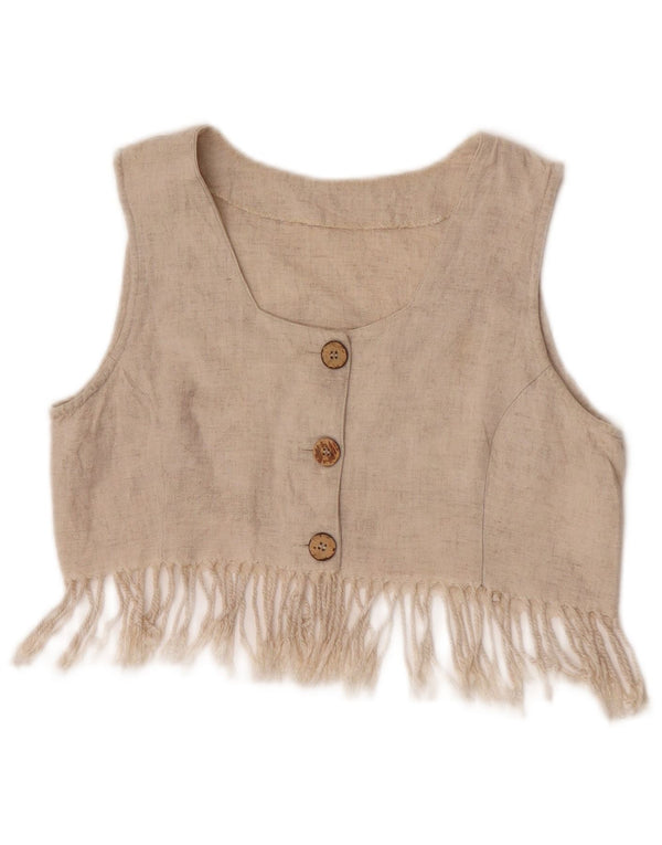 Vintage pigeomslag 2-delt nederdelsæt 12-13 år Medium W24 Beige Viscose