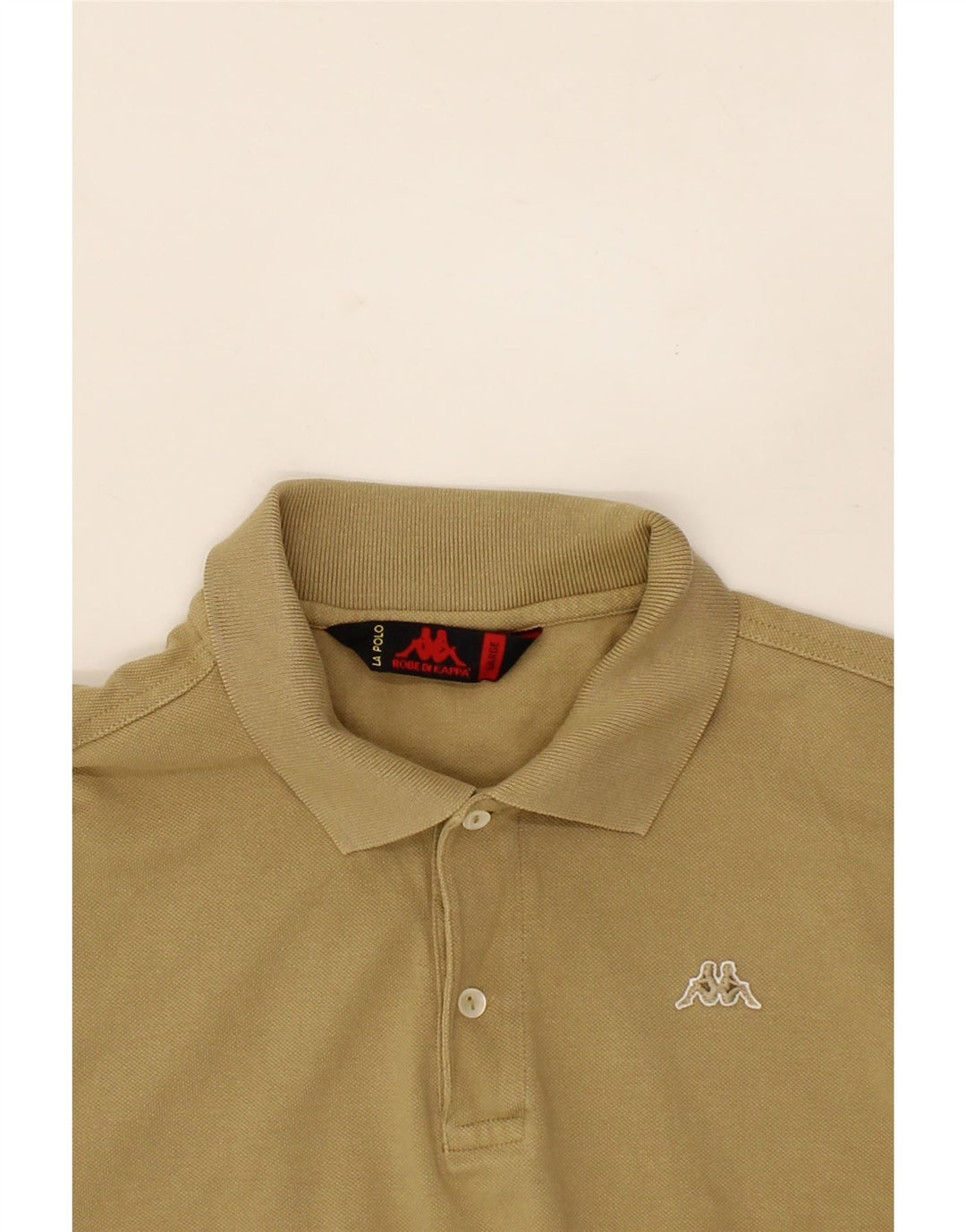 KAPPA Mens Polo Shirt Large Beige Cotton Vintage Kappa and Second-Hand Kappa from Messina Hembry 