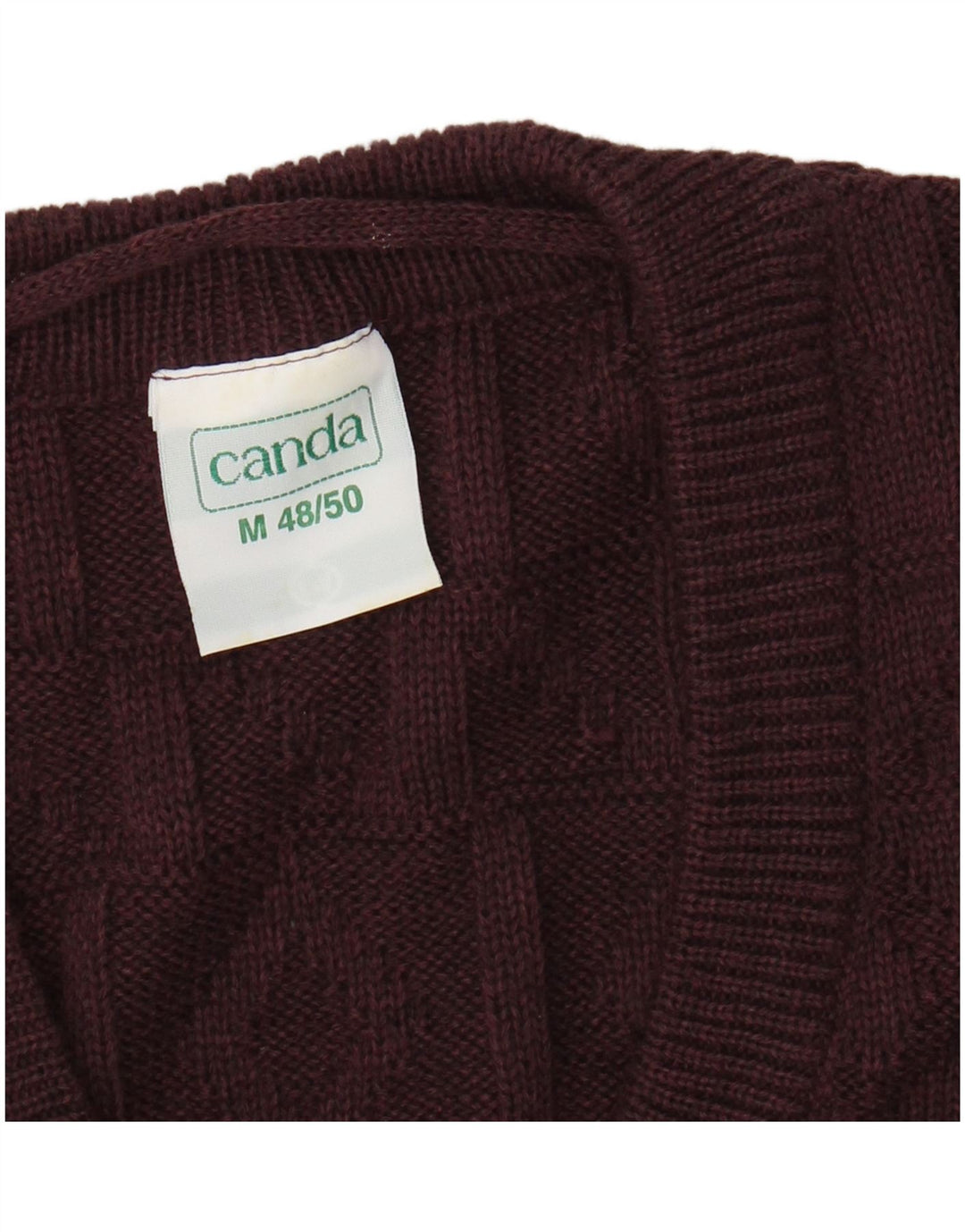 CANDA Vest Tank Top EU 48/50 Medium Burgundy Argyle/Diamond Acryl