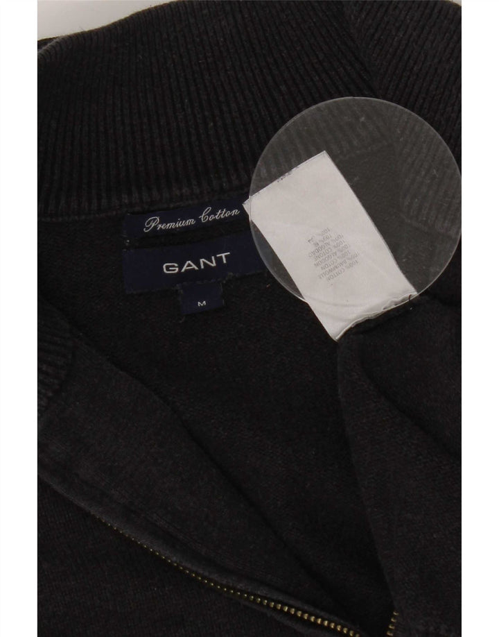 Gant Herre Zip Neck Jumper Sweater Medium Grey Bomuld