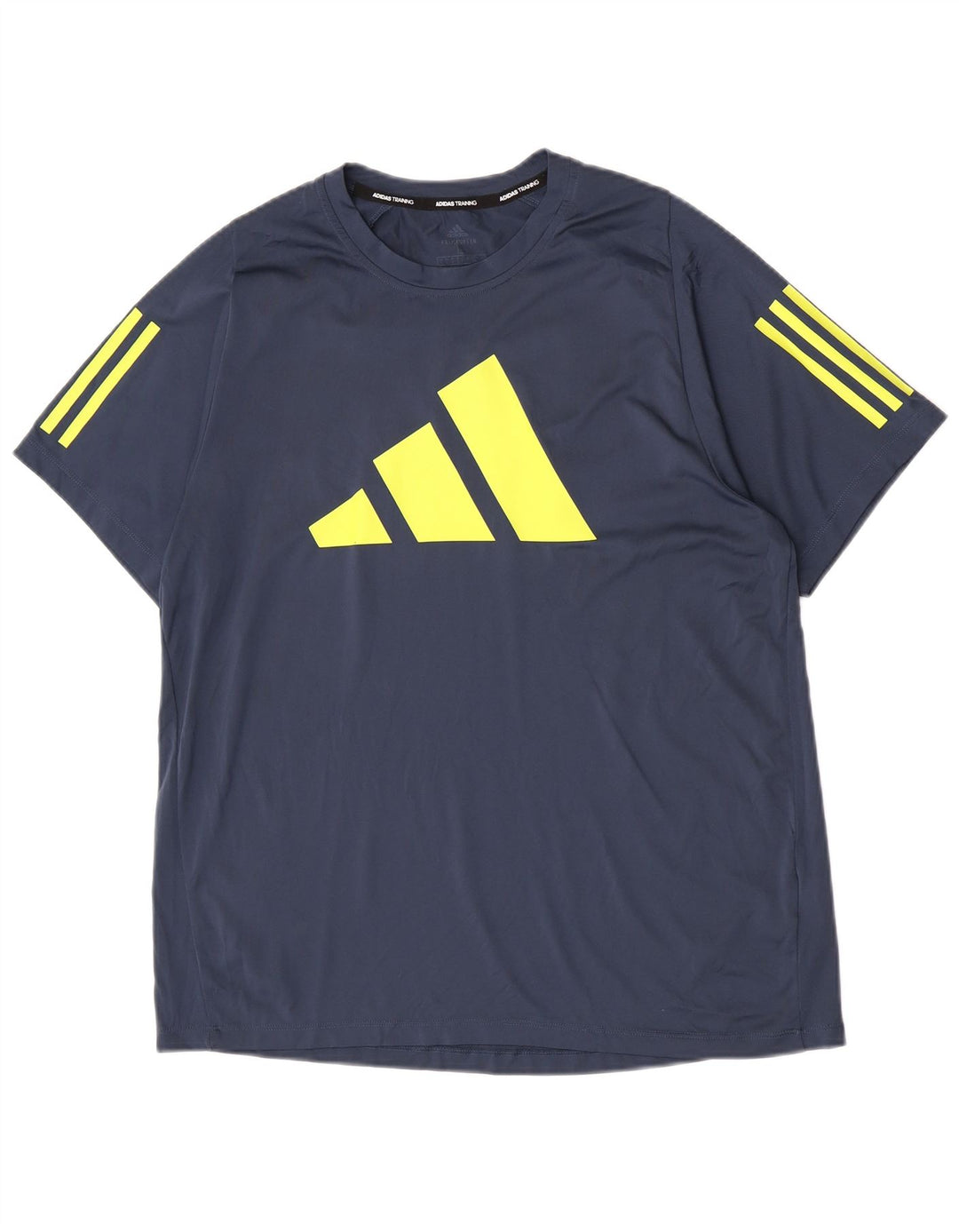 Adidas Herre Regular Graphic T-Shirt Top Large Navy Blue Colourblock
