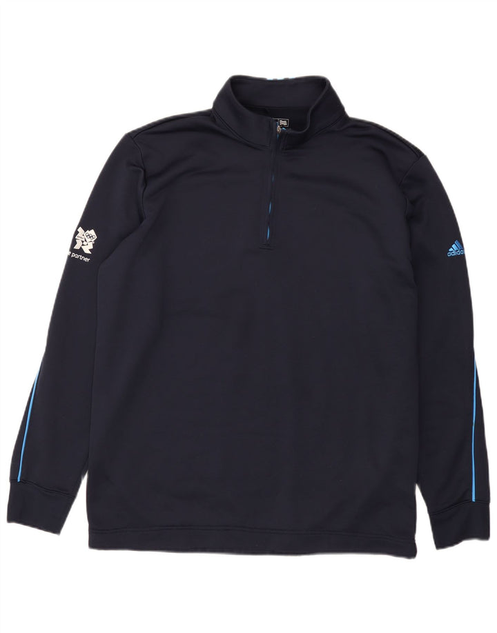 Adidas Herre Climalite Sweatshirt med lynlås, stor marineblå polyester