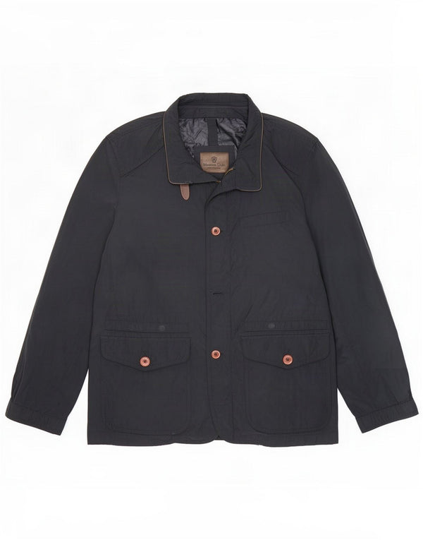 Massimo Dutti Herre Utility Jacket UK 40 Large Navy Blue Polyester
