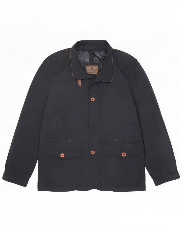 Massimo Dutti Herre Utility Jacket UK 40 Large Navy Blue Polyester