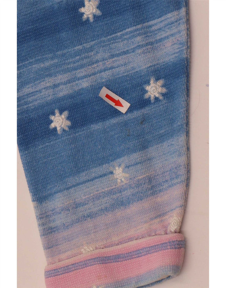 Vintage kvinders abstrakt mønster skjorte bluse UK 16 Stor blå stribet