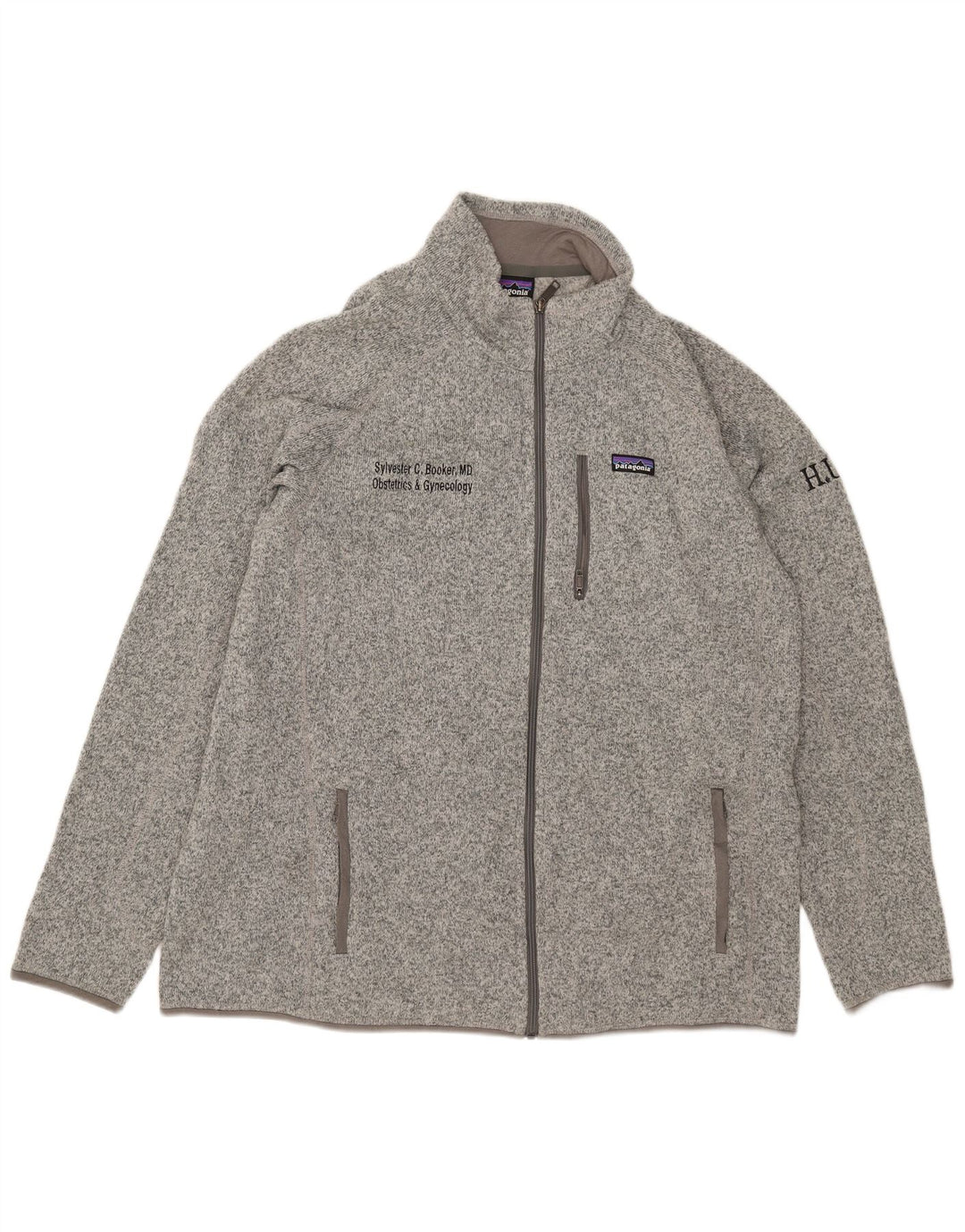 Patagonia Herre grafisk træningsdragt Top jakke 2XL Grå Flecked Polyester