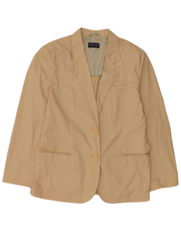 Ballon Dame 2 Button Blazer Jacket UK 18 XL Beige Bomuld