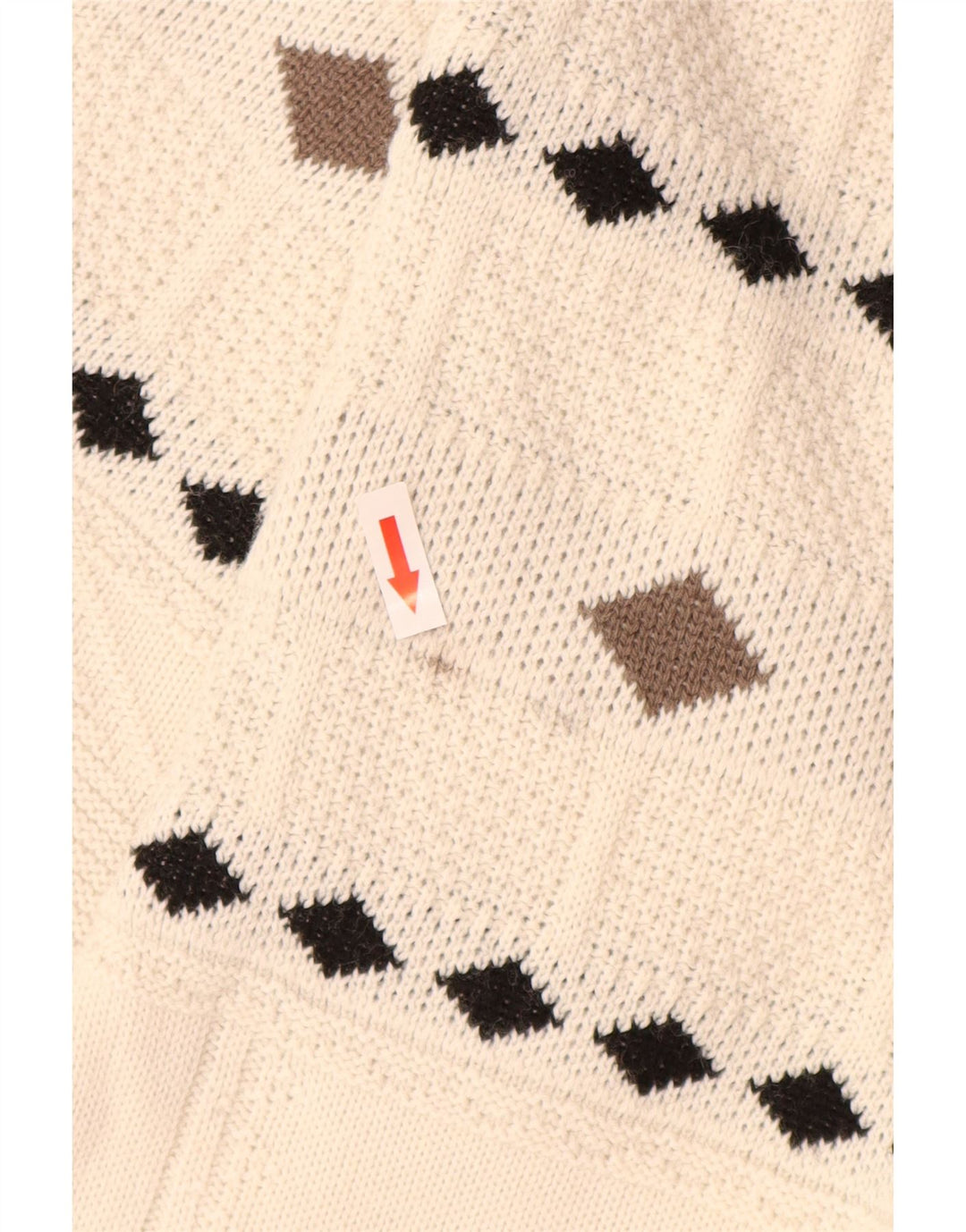 Vintage Herre Crew Neck sweater XL Hvid Argyle/Diamond