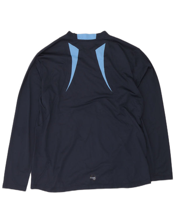 Reebok Herre Top Langærmet XL Marineblå Colourblock Polyester