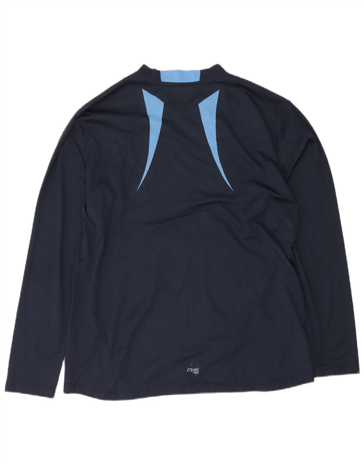 Reebok Herre Top Langærmet XL Marineblå Colourblock Polyester