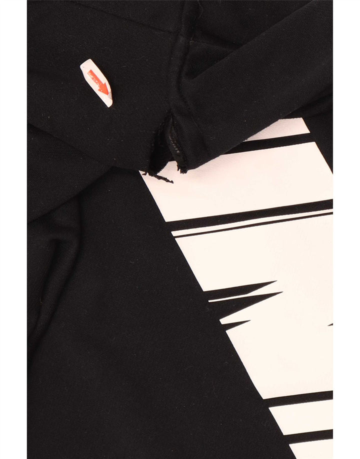 Nike Herre Dri Fit grafisk hættetrøje med lynlås, stor sort polyester