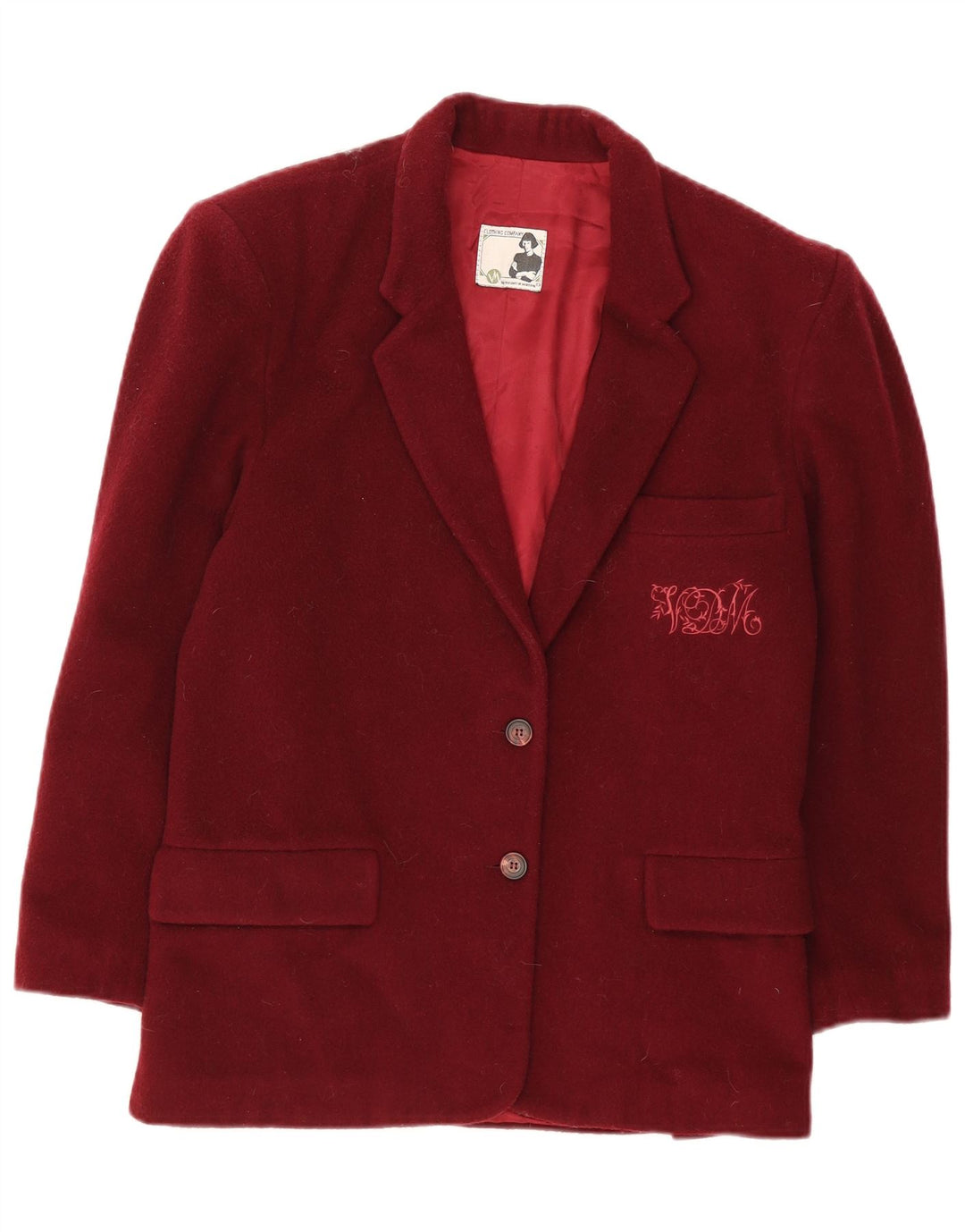 Duca Visconti Di Modrone Dame Blazer Jacket UK 14 Medium Burgundy