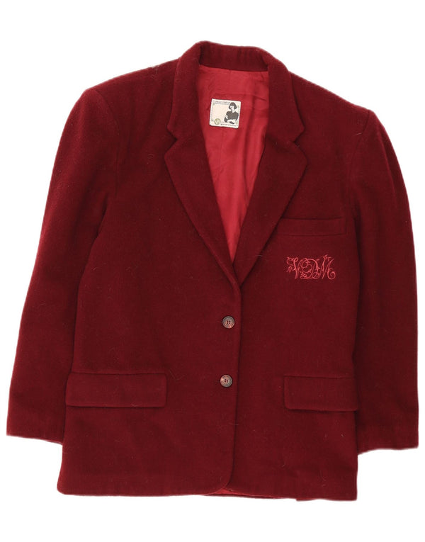 Duca Visconti Di Modrone Dame Blazer Jacket UK 14 Medium Burgundy