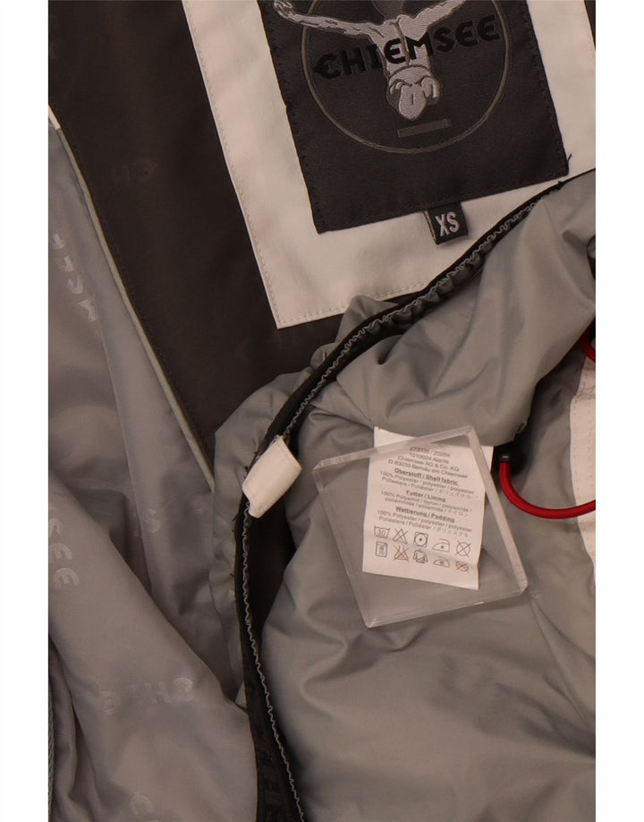 CHIEMSEE Vindjakke med hætte til kvinder UK 6 XS Hvid Colourblock