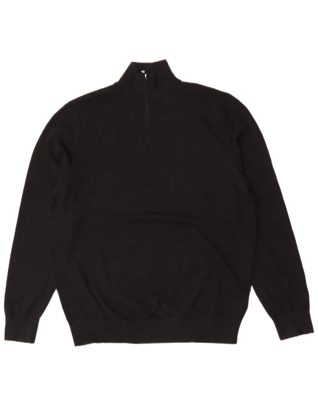 Autograf Herre Zip Neck Jumper Sweater Stor Sort Merino Uld