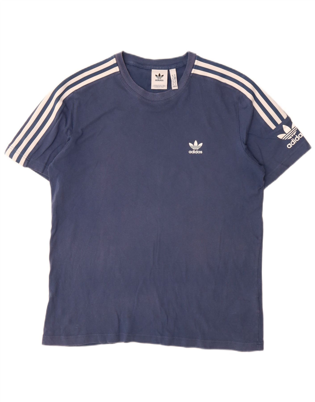 Adidas T-shirt top mellemblå bomuld til mænd