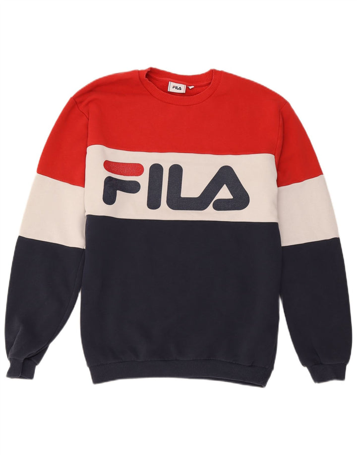 Fila Herre grafisk sweatshirt Jumper Medium Flerfarvet Colourblock Bomuld