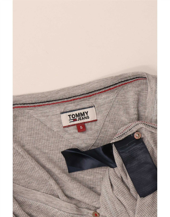 Tommy Hilfiger Dame Top Langærmet UK 8 Lille Grå Viscose