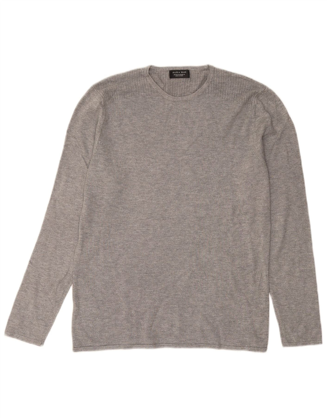 Zara Herre trøjetrøje med rund hals Medium grå Flecked Viscose
