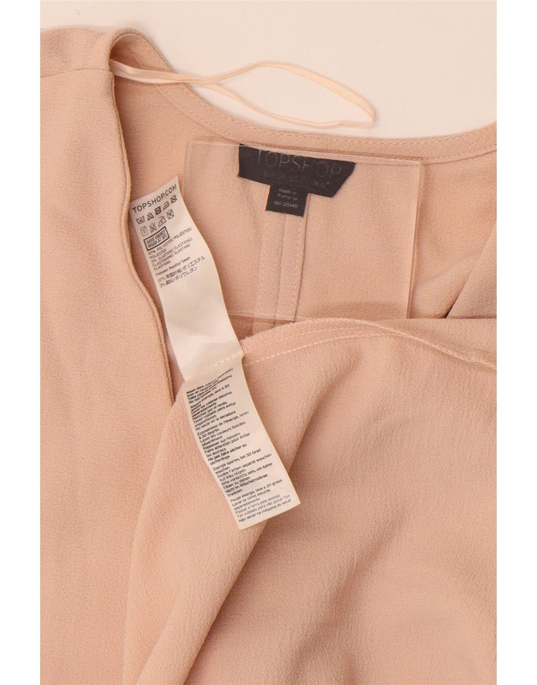 Topshop Kvinder Batwing Wrap Dress UK 6 XS Beige Polyester