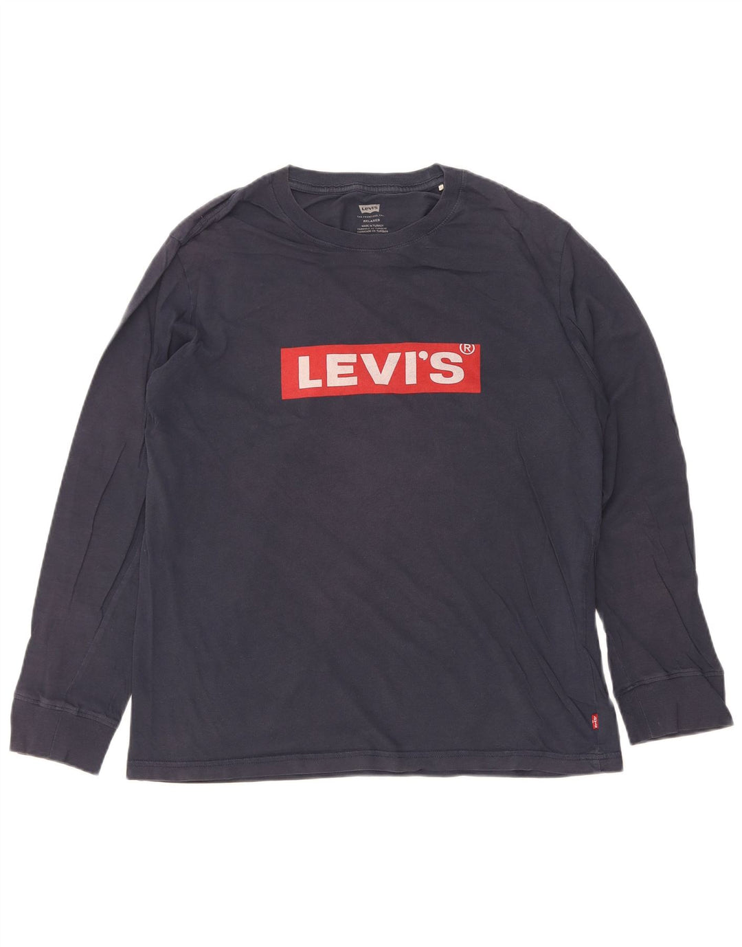 Levi's Herre afslappet grafisk top langærmet lille marineblå bomuld