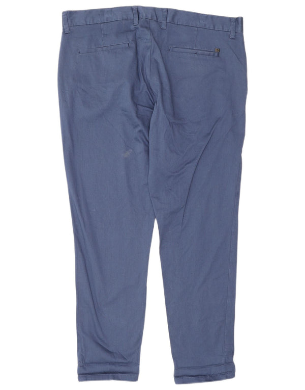 Zara Herre Slim Chino Bukser EU 46 XL W36 L28 Marineblå